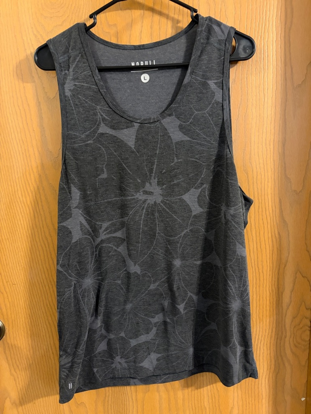 NOBULL Men’s Dark Gray Floral Muscle Tank Large